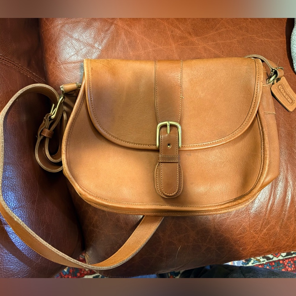 Coach Brown Leather Satchel with Gold Accents - Picture 6 of 6